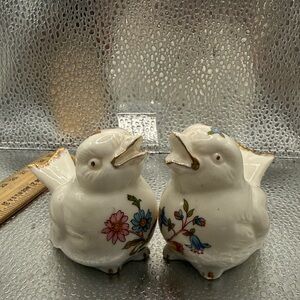 Decorative Ceramic Bird S&P Shakers with Floral Design